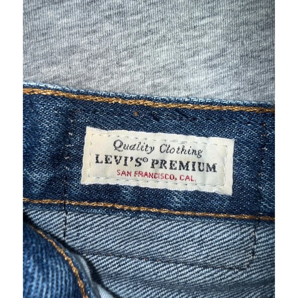 Levis Premium 501 Straight Leg Blue Jeans Dark Wash Size 28x32 Streetwear Denim